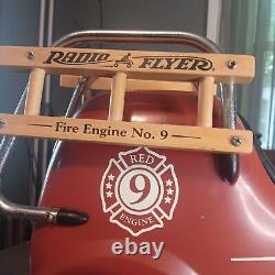 Radio Flyer Fire Engine No. 9 Ride 0n Metal Toy Truck Vintage Model 909