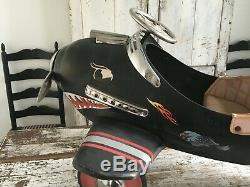 Rare And Unique Vintage Unrestored Child's Pedal Car Airplane Tiger Shark