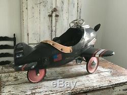 Rare And Unique Vintage Unrestored Child's Pedal Car Airplane Tiger Shark