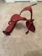 Rare Antique Childs Tricycle Red Batwing Handlebar Metal Wheels Unmarked 16 In