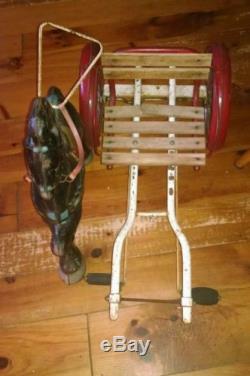 Rare Antique Vintage Mobo Horse Cart Pedal Car wooden seat metal Horse England