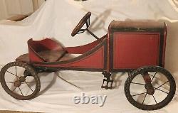 Rare Antique Vtg 1920s Wooden Racer Pedal Car Glascock Bros Mfg. Co Muncie, IN