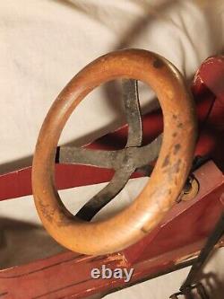 Rare Antique Vtg 1920s Wooden Racer Pedal Car Glascock Bros Mfg. Co Muncie, IN