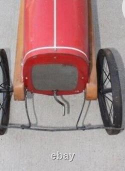 Rare Antique Vtg 1920s Wooden Racer Pedal Car Wire Wheels Glascock