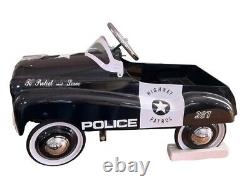 Rare Police Highway Patrol Metal Pedal Car by Burns Novelty & Toy Co