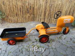 Rare Senior Model Vintage BMC Heavy Duty Tractor Pedal Car & Trailer Wagon, NR