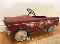 Rare Vintage 1960's Murray Flat Face Fire Chief Pedal Car Ball Bearing Drive