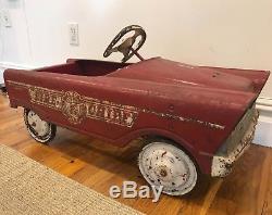 Rare Vintage 1960's Murray Flat Face Fire Chief Pedal Car Ball Bearing Drive