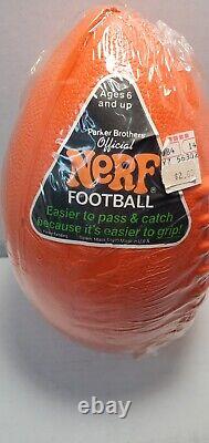 Rare Vintage 1970s Factory Sealed Parker Brothers Nerf Football Squeezer Orange