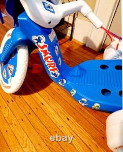 Rare Vintage 1982 Smurf Power Cycle Big Wheel 3 Wheel Coleco 80's Toys Figure