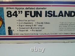 Rare Vintage 1986 Intex 84 Fun Island Inflatable Swimming Pool Raft New In Box