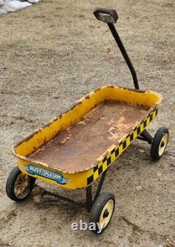 Rare Vintage Antique Western Flyer Metal Pull Wagon Garden Art, (Rust Oleum)