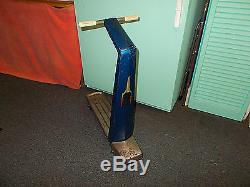 Rare Vintage Cleary-Shevlin Push Scooter Blue Rocket Steel Scooter ALL ORIGINAL