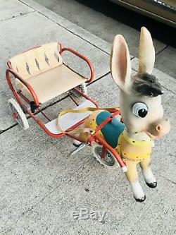 Rare Vintage Donkey Sit-on Pedal Cart Peddle Car Gumont Bologna Italy Works