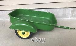 Rare Vintage Eska Pedal Tractor Trailer 1950's Fender Wagon John Deere Green