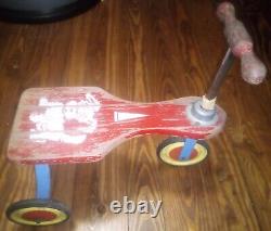 Rare Vintage FAO Schwarz 1920's / 1930's Wood Toy Scooter Tricycle Trike Germany