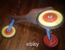 Rare Vintage FAO Schwarz 1920's / 1930's Wood Toy Scooter Tricycle Trike Germany