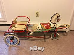 Rare Vintage Horse Ride-on Pedal Cart Peddle Car Gumont Bologna Italy Works Well