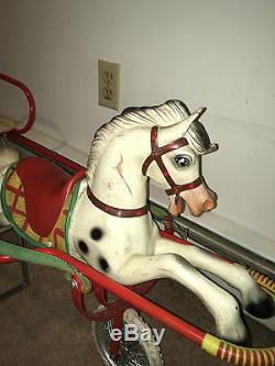 Rare Vintage Horse Ride-on Pedal Cart Peddle Car Gumont Bologna Italy Works Well
