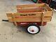 Rare Vintage Radio Flyer 2 Wheel Metal Wagon Tow-Behind Trailer with Wood Sides