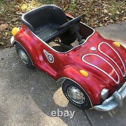 Rare Vintage Red VW Beetle Junior Sportster Pedal Car
