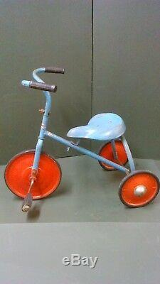 Rare Vintage Tri-ang Blue Tricycle Trike With Triang Pedals & Decal