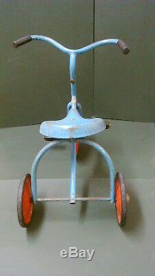 Rare Vintage Tri-ang Blue Tricycle Trike With Triang Pedals & Decal