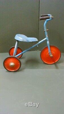 Rare Vintage Tri-ang Blue Tricycle Trike With Triang Pedals & Decal