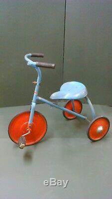 Rare Vintage Tri-ang Blue Tricycle Trike With Triang Pedals & Decal