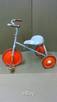 Rare Vintage Tri-ang Blue Tricycle Trike With Triang Pedals & Decal