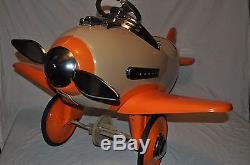 Rare Vintage c1940 Murray Steelcraft Pedal Car Air Plane-Restored Tan/Orange