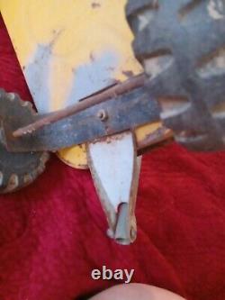 Rare Yellow Vintage Antique Western Flyer Champ Metal Pull Wagon