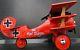 Red Air plane Pedal Car WW1 Vintage Aircraft TriWing Airplane Midget Metal Model