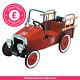 Red Fire Engine, Metal Ride On Retro Pedal Car, Classic Vintage Style Fire Truck