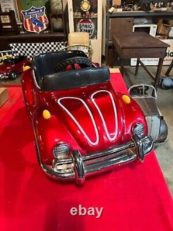 Red Vintage Junior Sportster VW Volkswagen Beetle Bug Pedal Car T-100