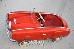 Russian Pedal Car Moskvitch Vintage Soviet Ussr Metal Toy Very Rare 1970