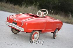 Russian Pedal Car Moskvitch Vintage Soviet Ussr Metal Toy Very Rare 1970