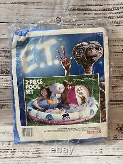 SEALED NOS Vintage 1982 Coleco ET Movie 3 Piece Pool Set Float Beach Ball