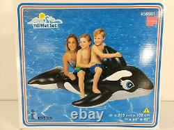 SEALED Vtg 90's Intex The Wet Set Orca Whale Ride On Inflatable 84 x 43 #58561