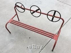 SUPER RARE VTG Childrens Painted Metal Playground DRIVING SEAT TOY GREAT PATINA