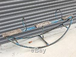 SUPER RARE VTG Childrens Painted Metal Playground DRIVING SEAT TOY GREAT PATINA