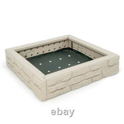 Sandbox with Cover and Bottom Liner 47 x 47 HDPE Kids Square Sandbox