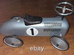 Schylling Silver Racecar Metal Speedster, Rare, Hard To Find, Vintage Kids Toy