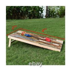 Solid Wood Vintage Cornhole Game Set, Two 4'x2'Cornhole Boards, 8 Cornhole Ba