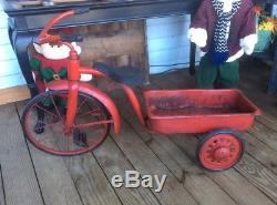 Stunning Vintage Tricycle With Cart / Wagon, Troxar Seat, Trailer Trike, Red