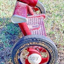 Super RARE Ride Vintage 1950's AMF Junior Rocket Tricycle Red & White Pedals
