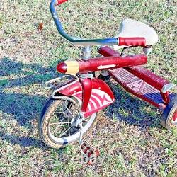 Super RARE Ride Vintage 1950's AMF Junior Rocket Tricycle Red & White Pedals