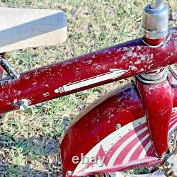 Super RARE Ride Vintage 1950's AMF Junior Rocket Tricycle Red & White Pedals