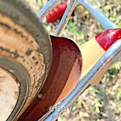 Super RARE Ride Vintage 1950's AMF Junior Rocket Tricycle Red & White Pedals