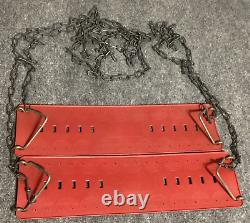 Swing Set of 2 Vintage Red Plastic Playground With Original Chain Patent 3897056